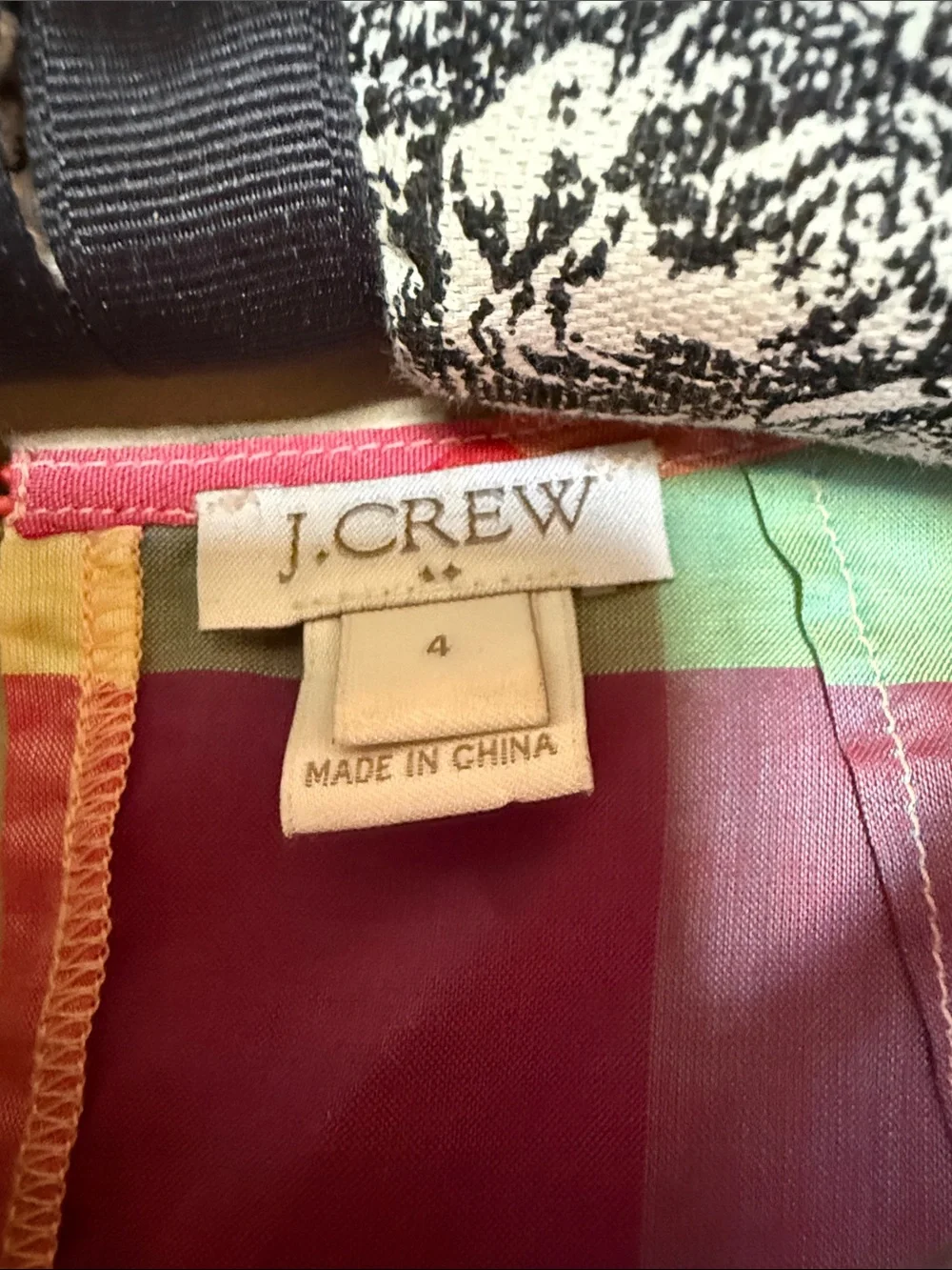 J. Crew 100% Rainbow Gingham Tank Top size 4 - Picture 2 of 4